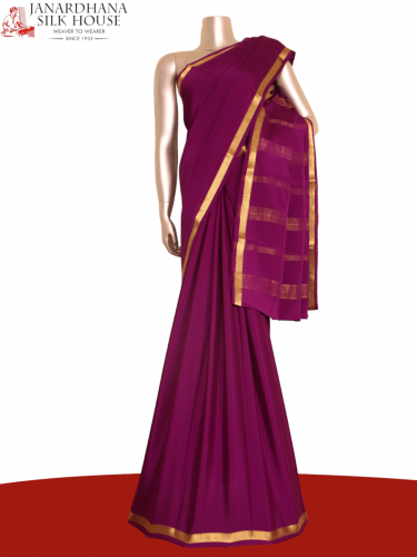 Traditional Pure Mysore Crepe Silk Saree